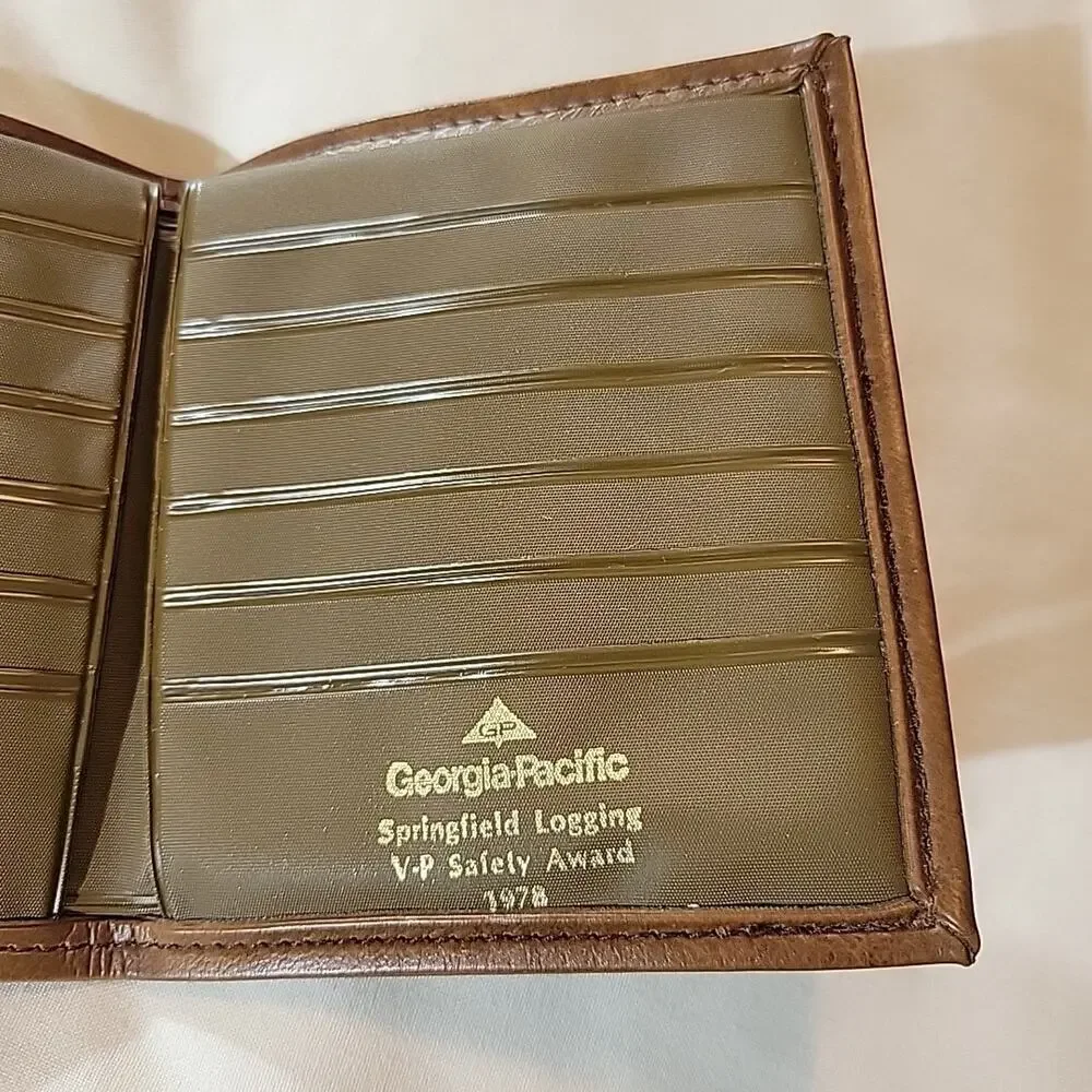 Vintage 1978 Georgia Pacific Wallet Inscribed Springfield Logging Safety Award